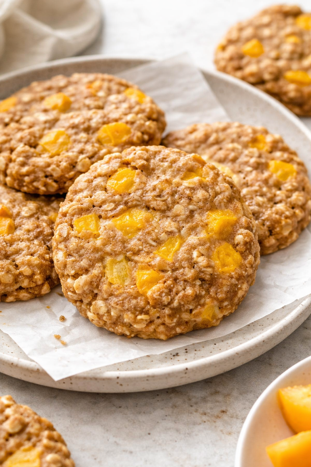 Healthy Peach Oatmeal Breakfast Cookies
