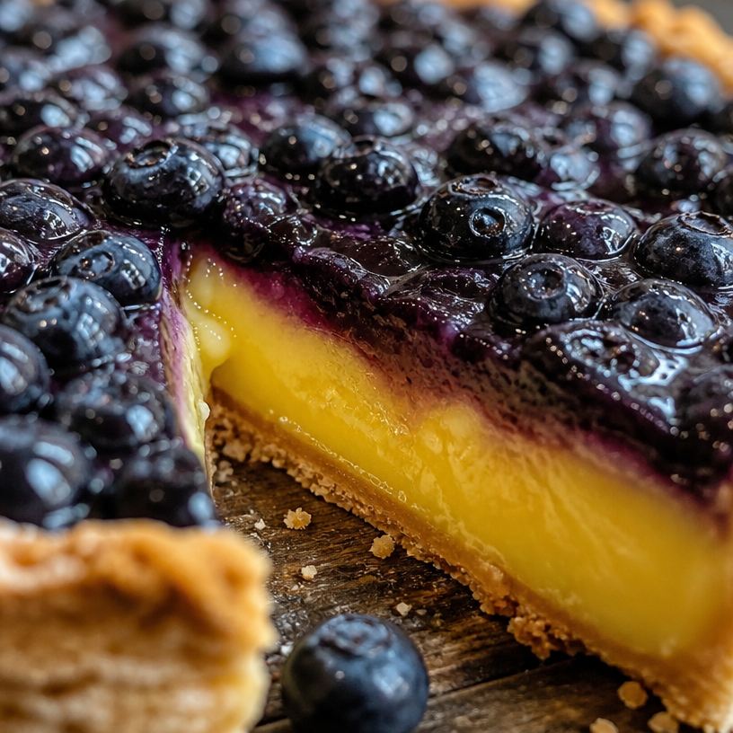 Tarte au citron et aux myrtilles éblouissante