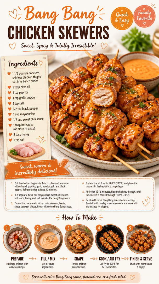 Bang Bang Chicken Skewers