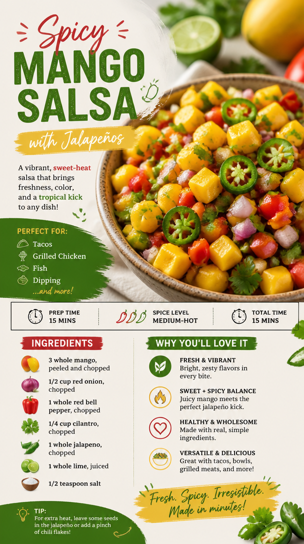 Spicy Mango Salsa with Jalapeños