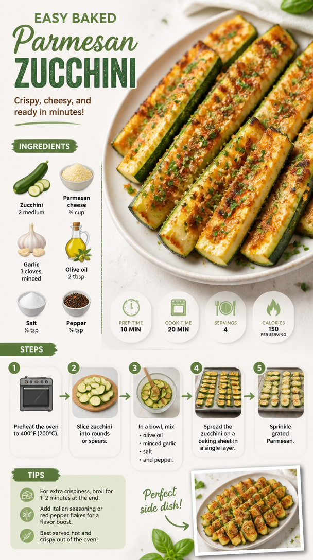 Easy Baked Parmesan Zucchini