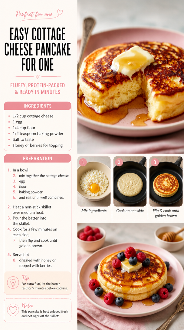 Easy Cottage Cheese Pancake for One