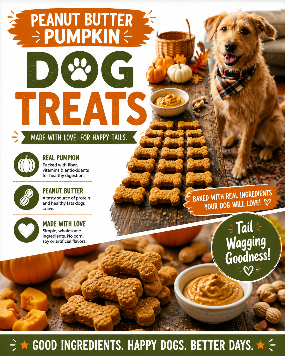 Peanut Butter Pumpkin Dog Treats