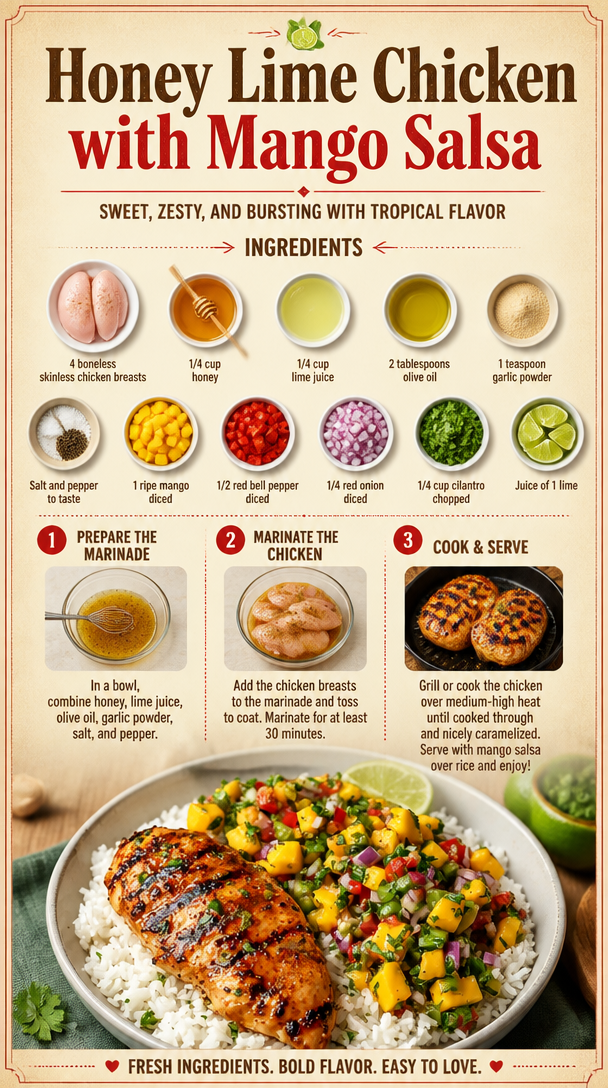 Honey Lime Chicken with Mango Salsa
