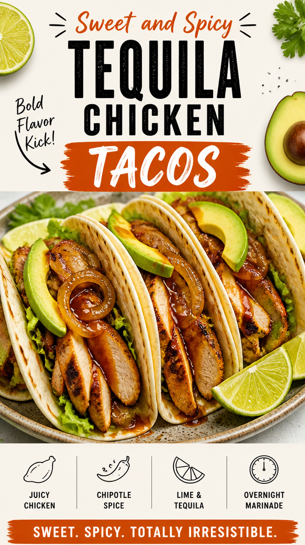 Sweet and Spicy Tequila Chicken Tacos