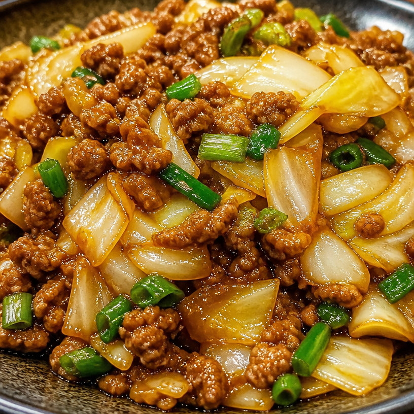 Mongolian Cabbage with Ground Beef