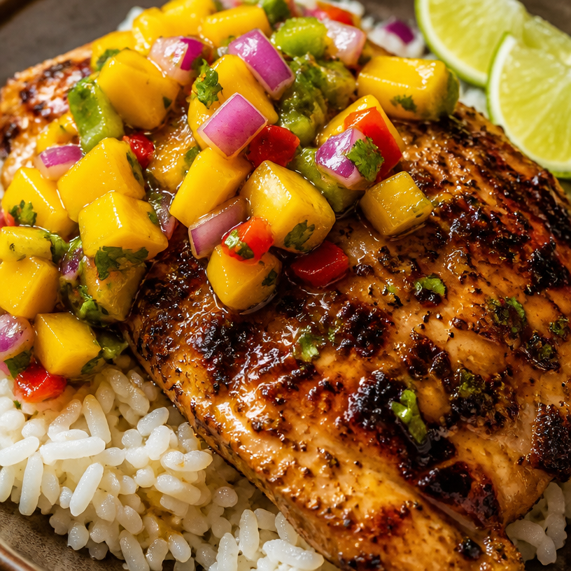 Honey Lime Chicken with Mango Salsa