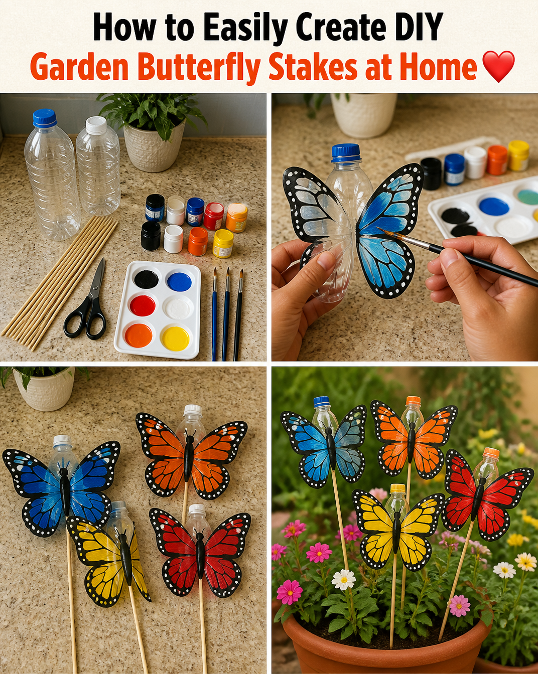 How to Easily Create DIY Garden Butterfly Stakes at Home ❤️