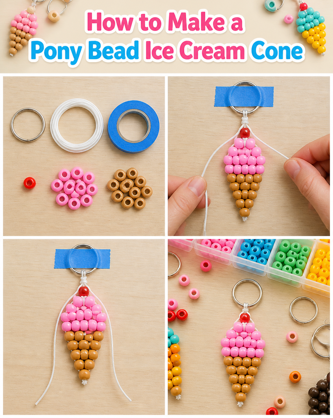 How to Make a Pony Bead Ice Cream Cone