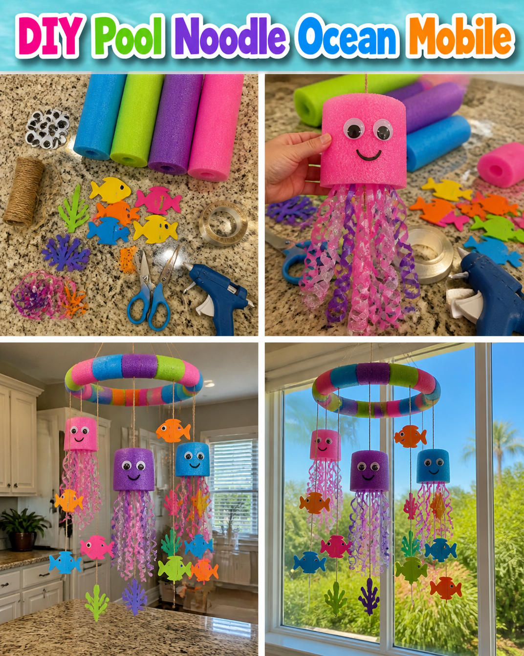 DIY Pool Noodle Ocean Mobile