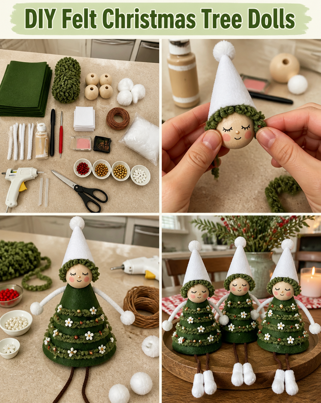 DIY Felt Christmas Tree Dolls