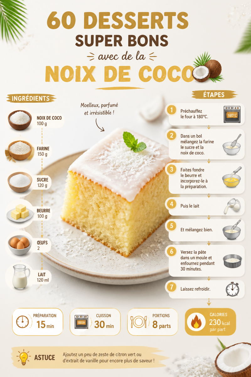 60 super delicious desserts with coconut