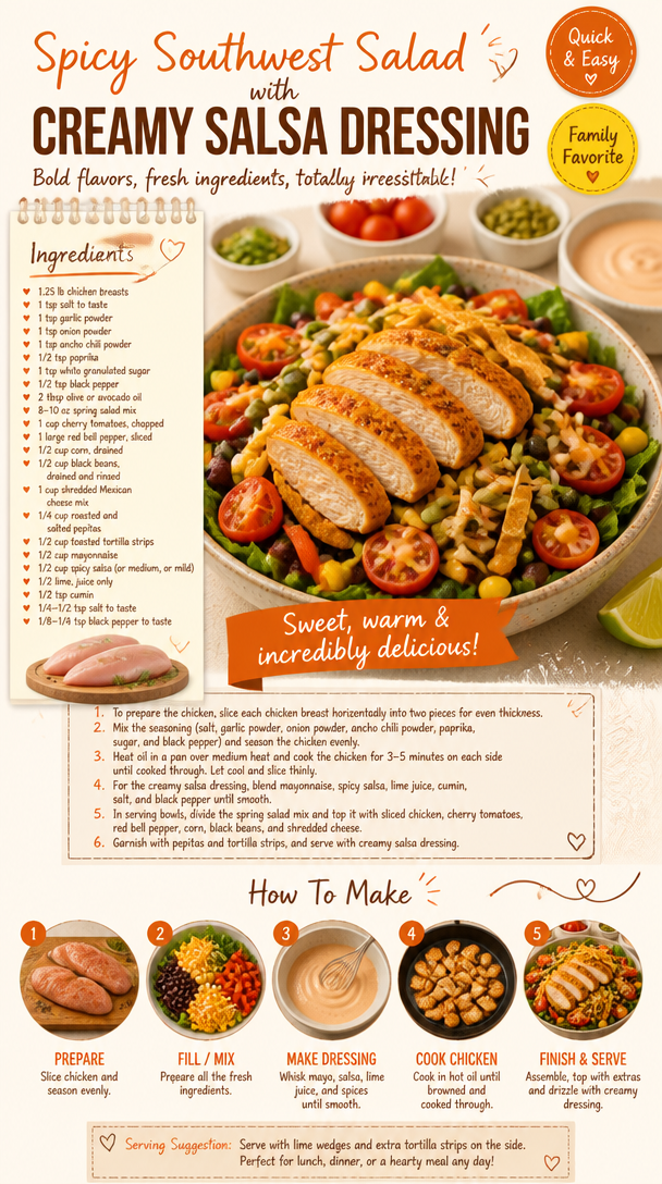 Spicy Southwest Salad with Creamy Salsa Dressing