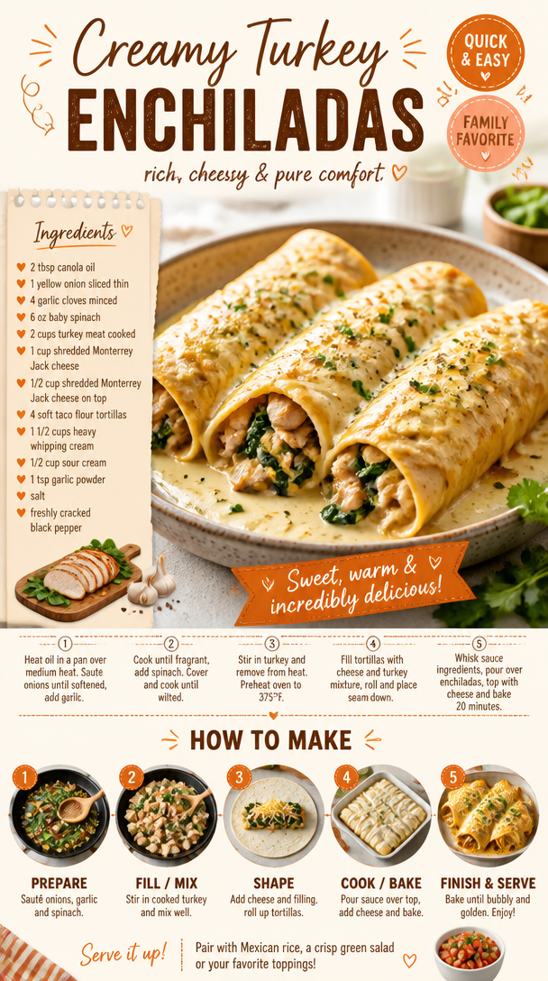 Creamy Turkey Enchiladas