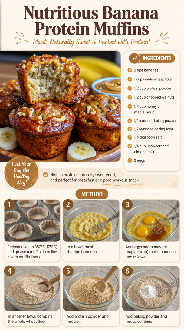 Nutritious Banana Protein Muffins