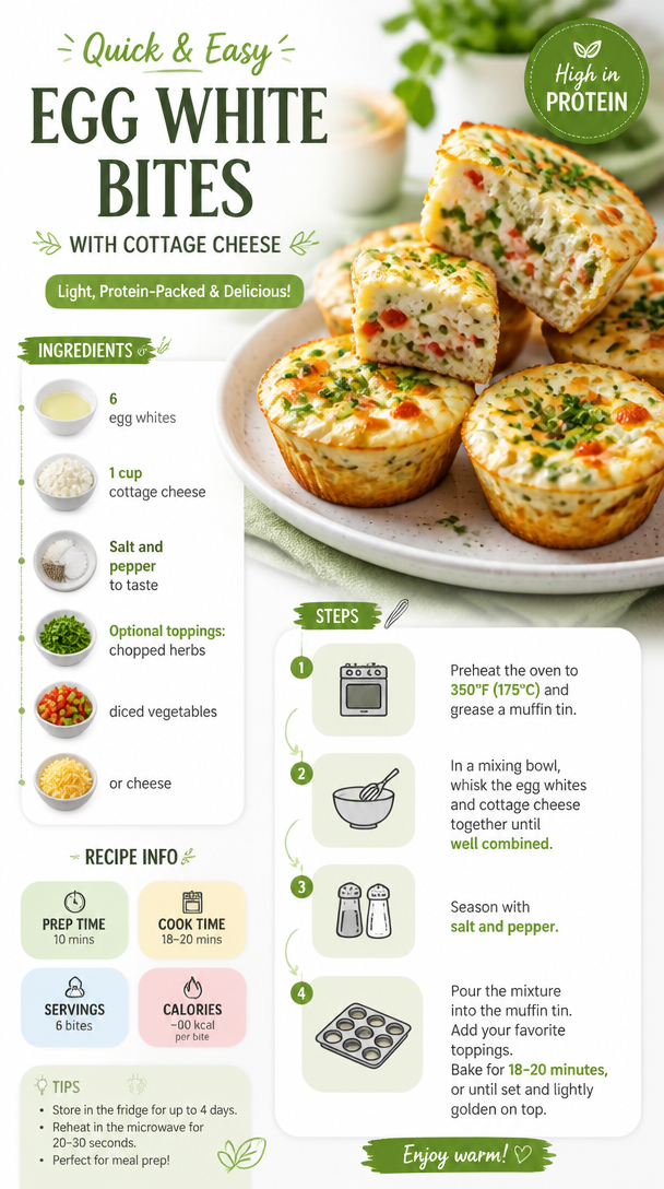 Quick and Easy Egg White Bites with Cottage Cheese