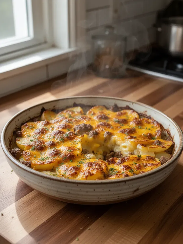 Cheesy Hamburger Potato Casserole