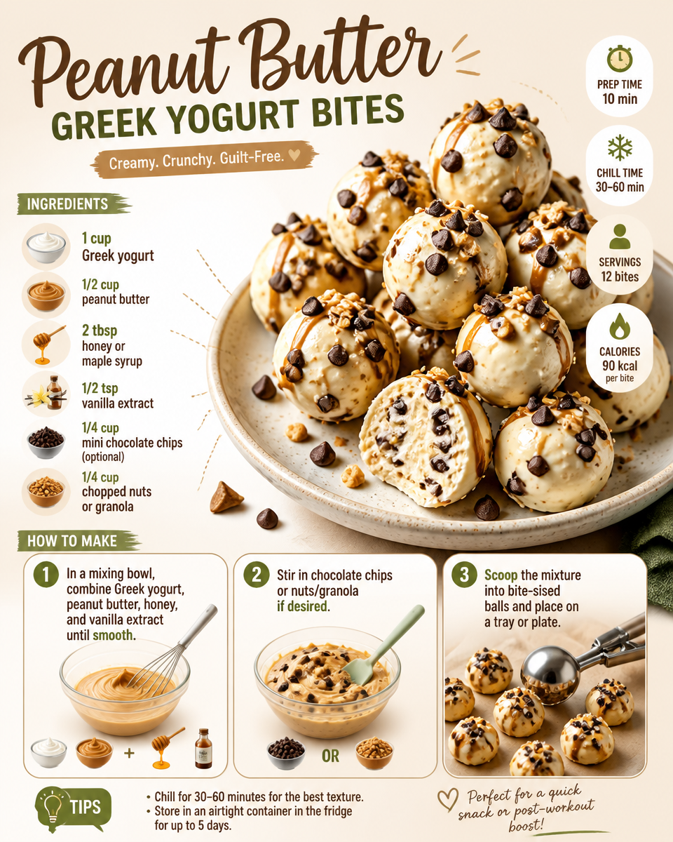 Peanut Butter Greek Yogurt Bites