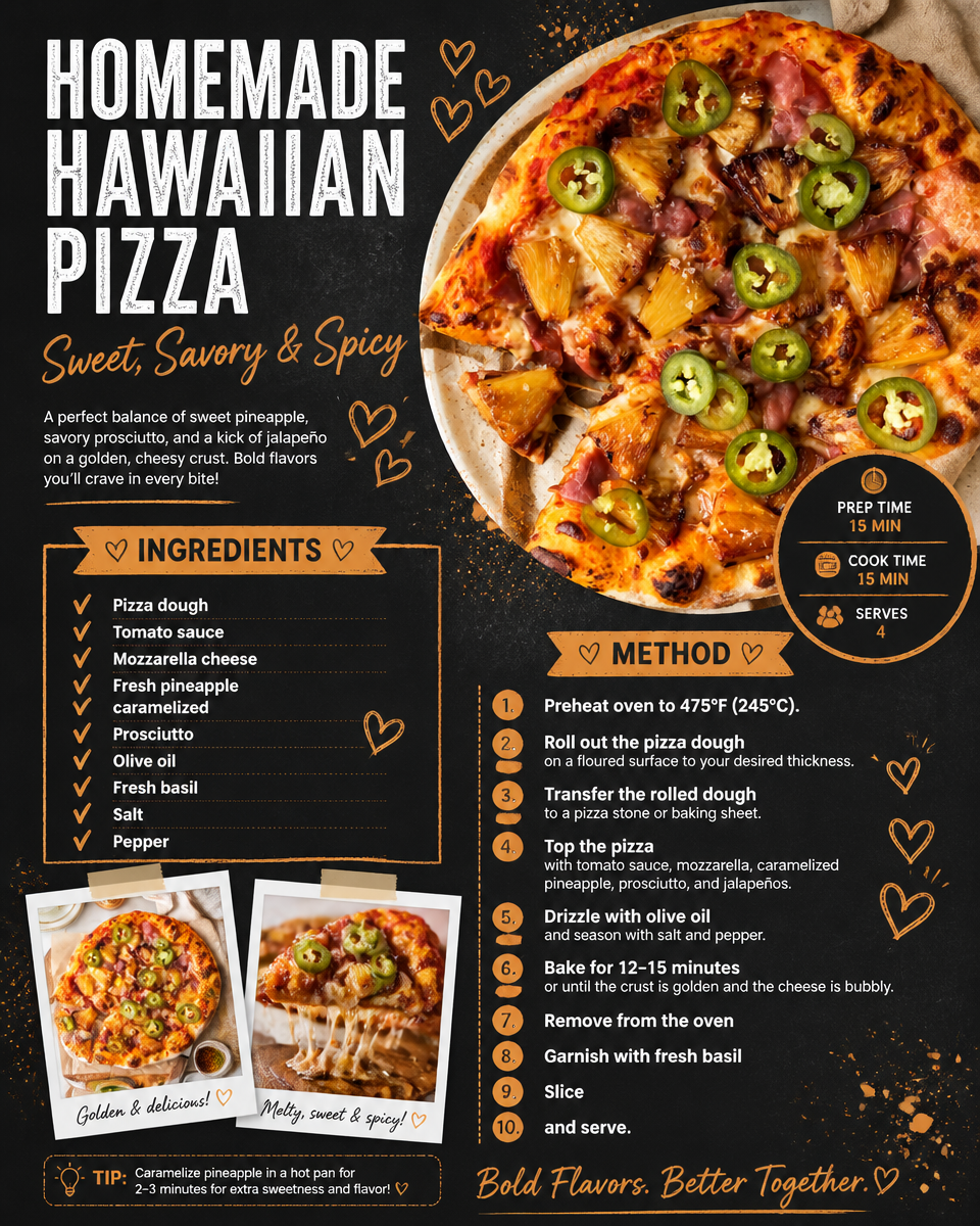 Homemade Hawaiian Pizza