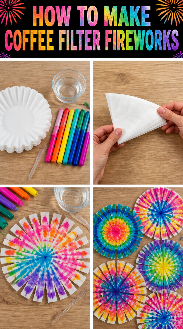 How to Make Coffee Filter Fireworks