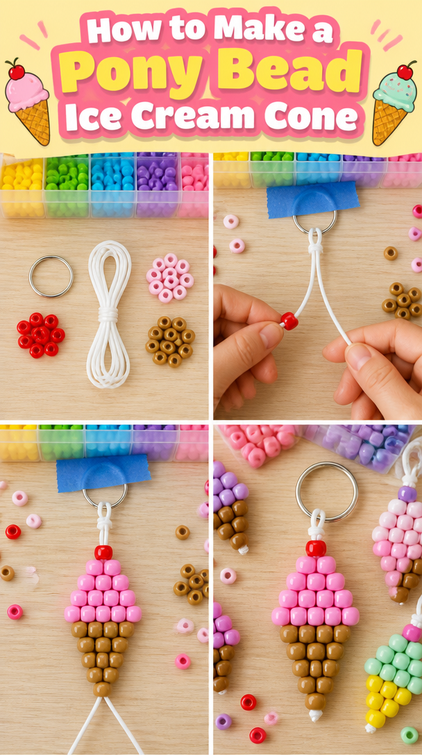 How to Make a Pony Bead Ice Cream Cone