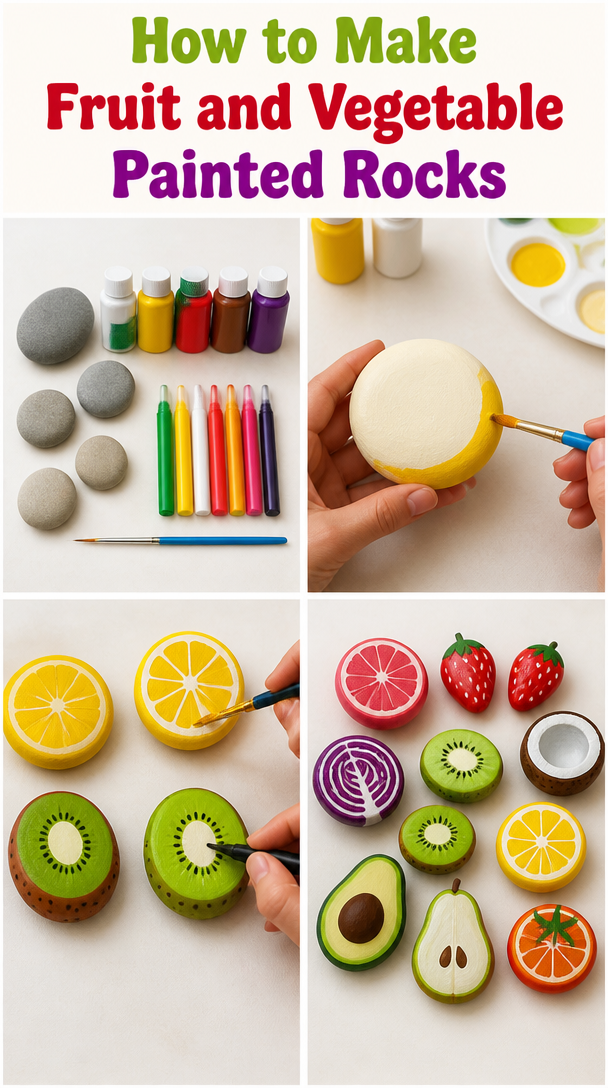 How to Make Fruit and Vegetable Painted Rocks