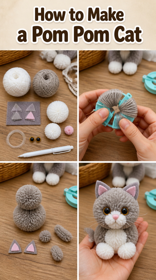 How to Make a Pom Pom Cat