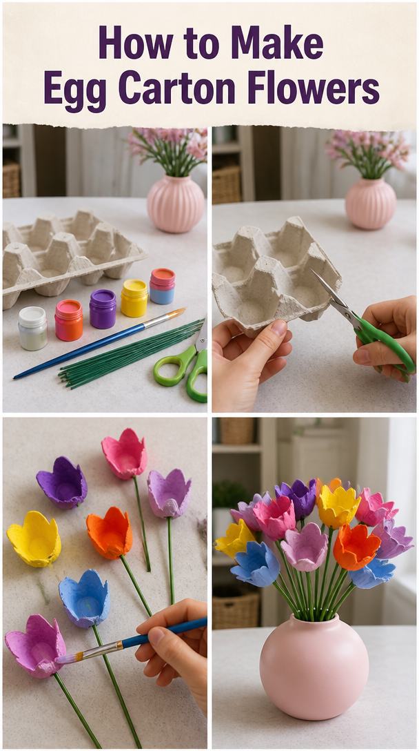 How to Make Egg Carton Flowers