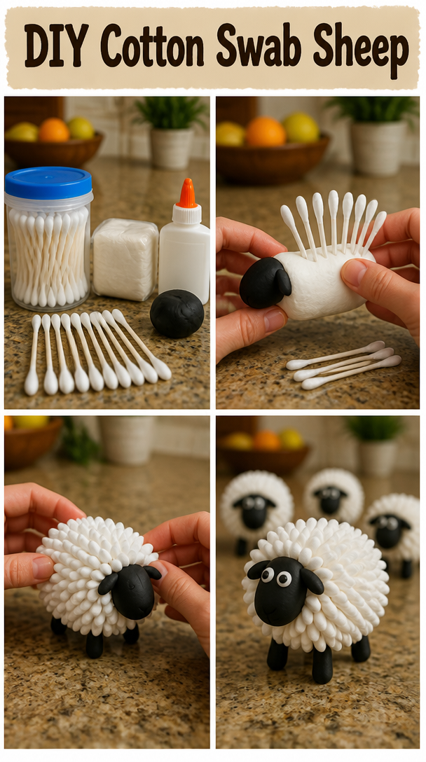 DIY Cotton Swab Sheep