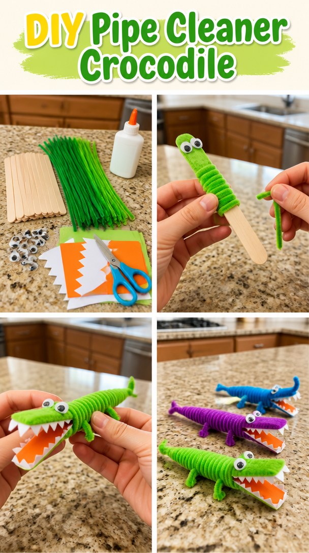 DIY Pipe Cleaner Crocodile