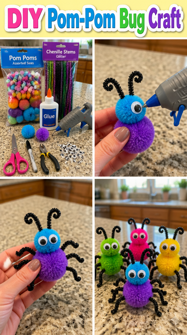 DIY Pom-Pom Bug Craft