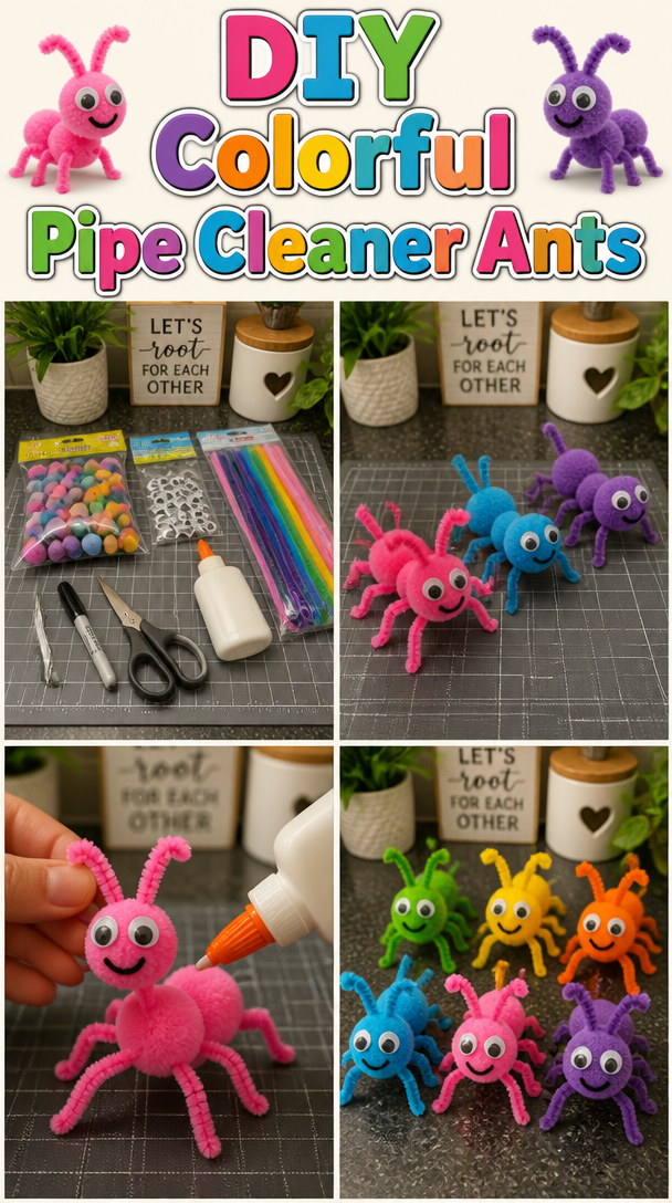 DIY Colorful Pipe Cleaner Ants