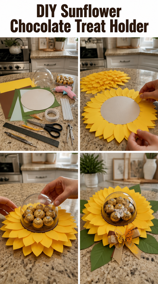DIY Sunflower Chocolate Treat Holder