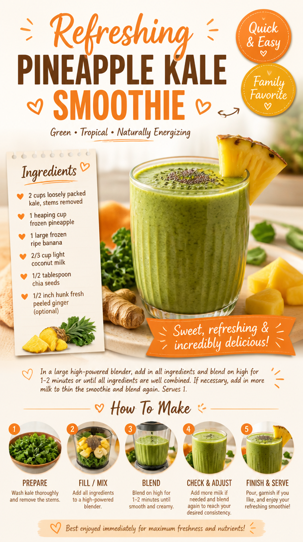 Refreshing Pineapple Kale Smoothie