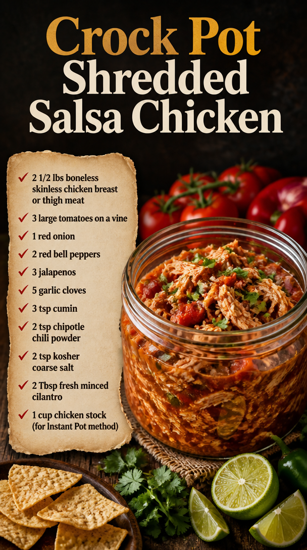 Crock Pot Shredded Salsa Chicken