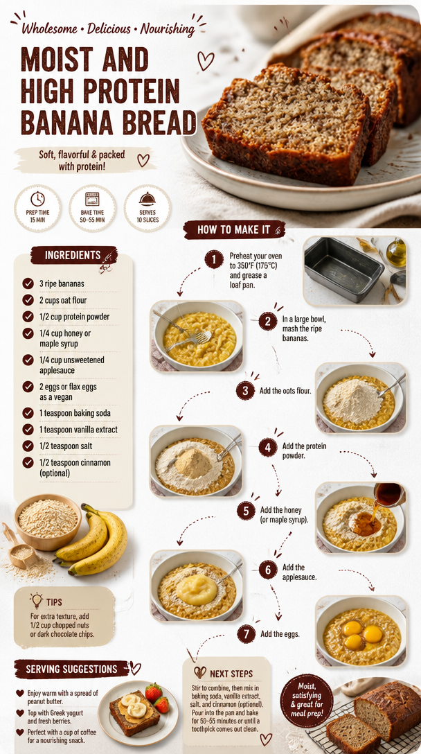 Moist and High Protein Banana Bread