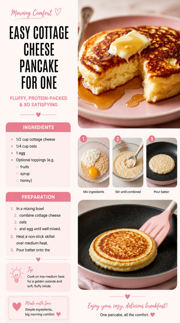 Easy Cottage Cheese Pancakes for One