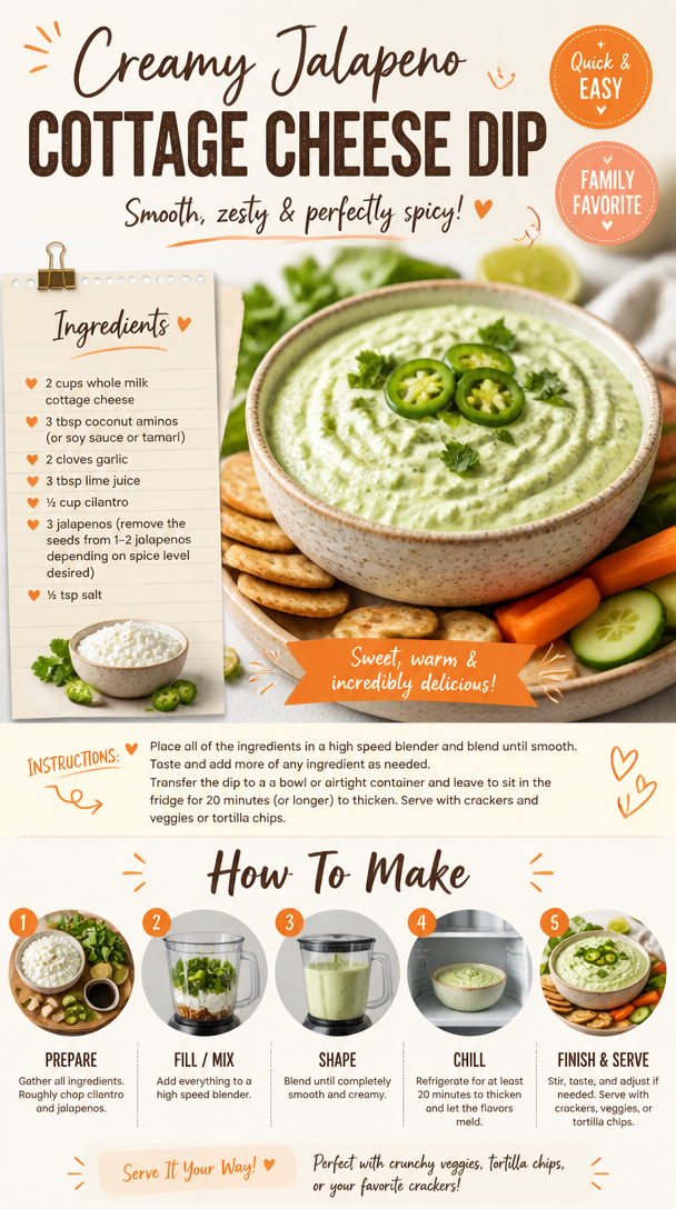 Creamy Jalapeno Cottage Cheese Dip