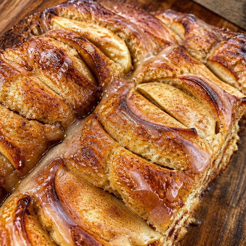 Focaccia aux pommes au levain sucré