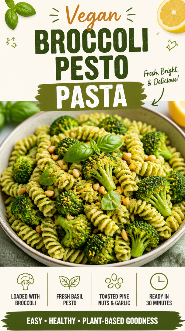 Vegan Broccoli Pesto Pasta
