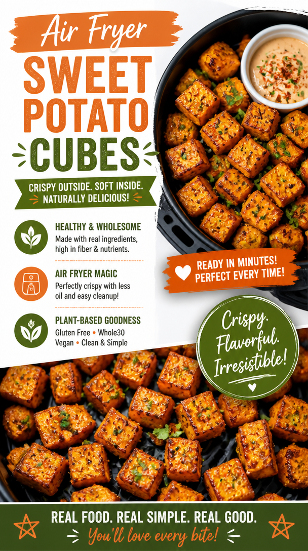 Crispy Air Fryer Sweet Potato Cubes
