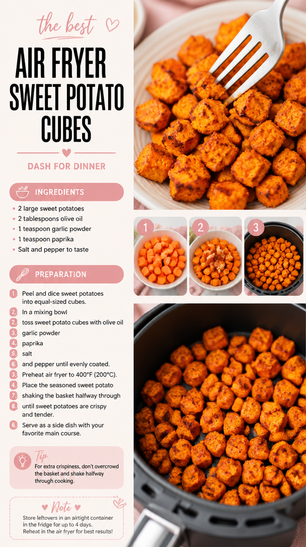 Crispy Air Fryer Sweet Potato Cubes