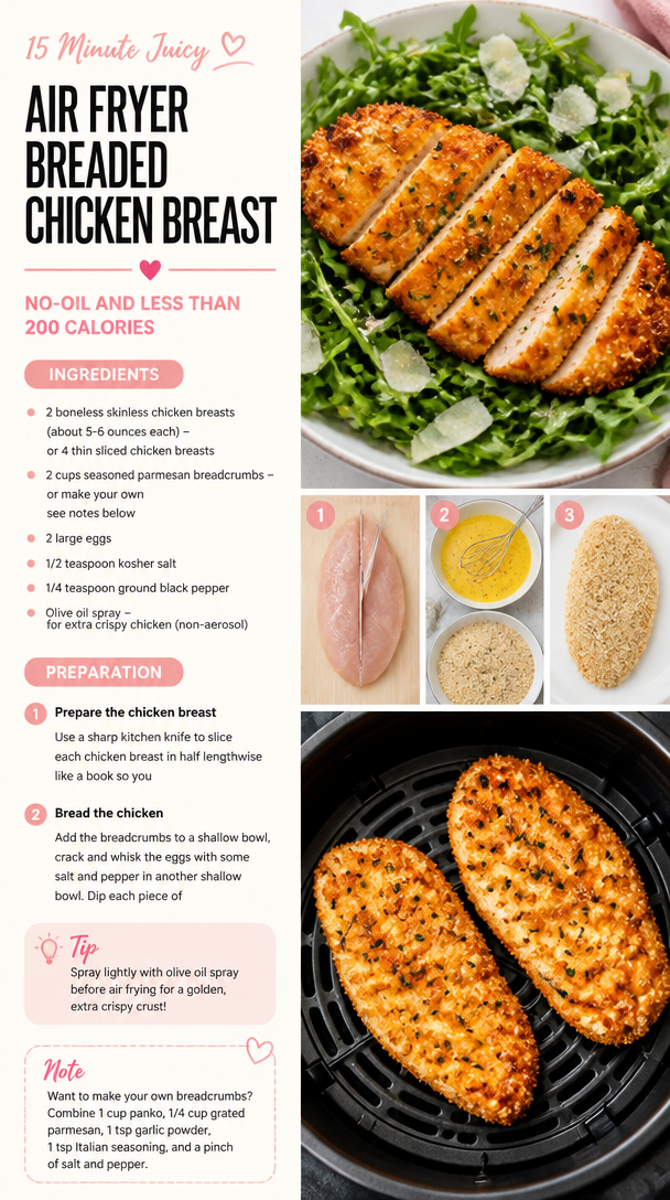 Crispy Air Fryer Breaded Chicken Breast