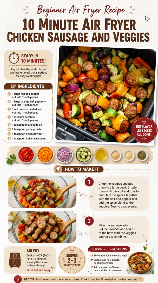 Crispy Chicken Sausage and Veggies in the Air Fryer