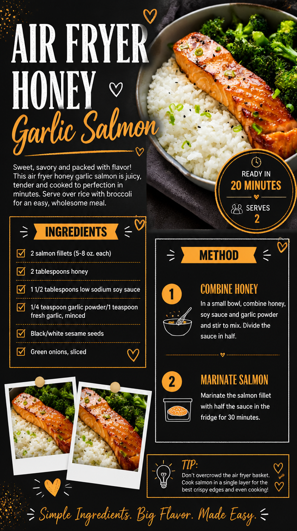 Crispy Salmon with Honey Garlic Glaze in the Air Fryer