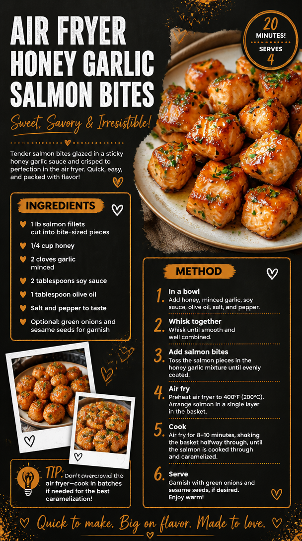 Air-Fried Honey Garlic Salmon Bites
