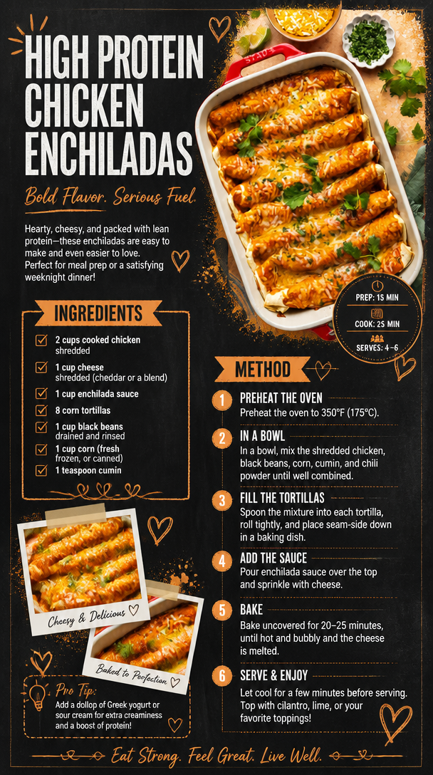 High Protein Chicken Enchiladas