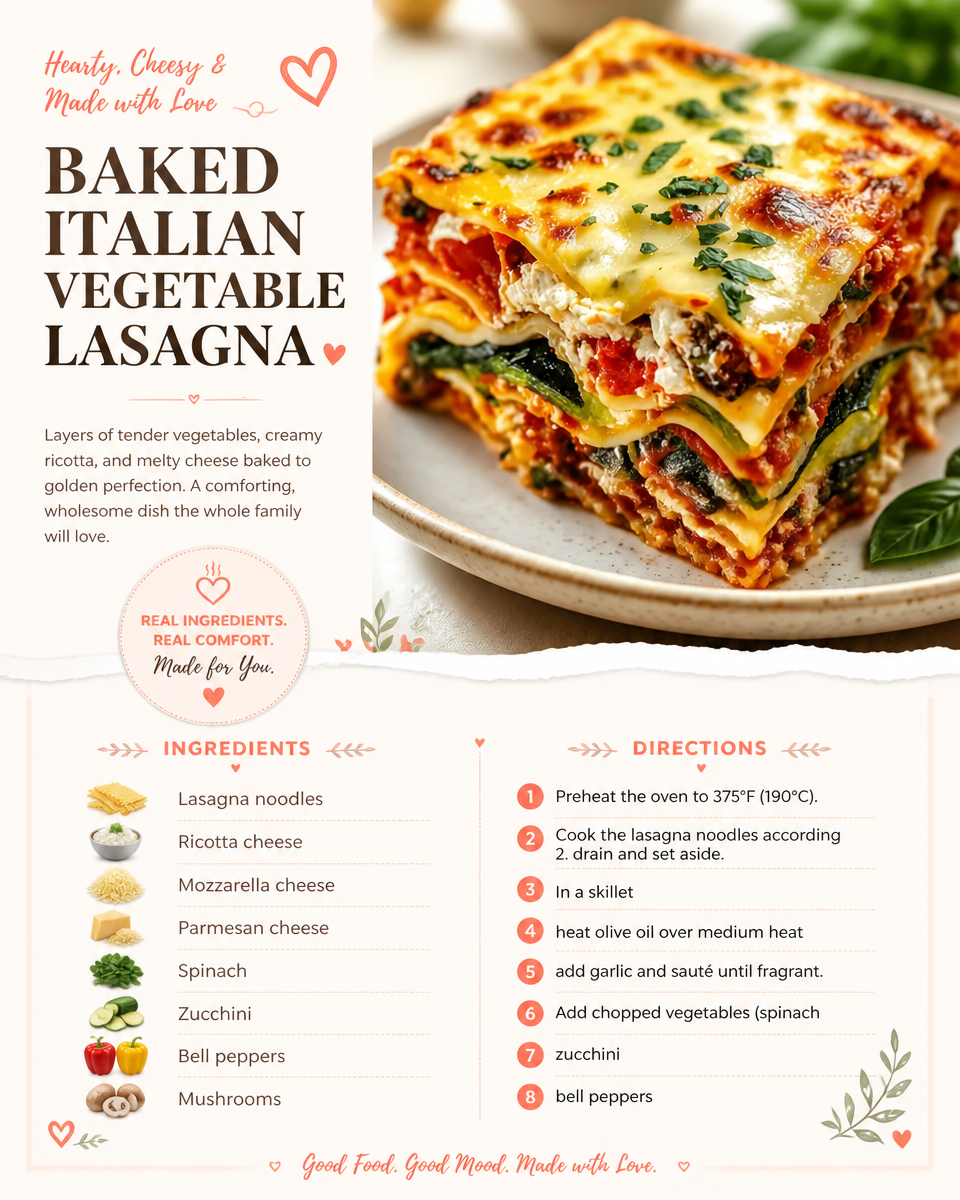 Baked Italian Vegetable Lasagna