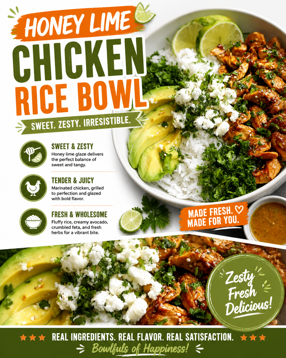 Honey Lime Chicken Rice Bowl