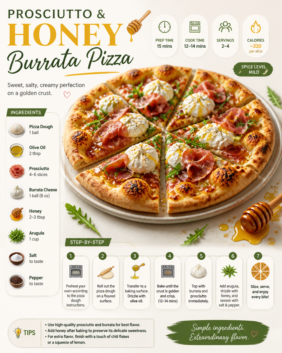 Prosciutto and Honey Burrata Pizza
